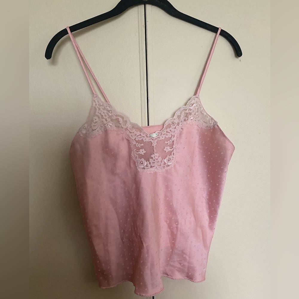Victoria’s Secret vintage Cottagecore satin lace embroidered cami tank
